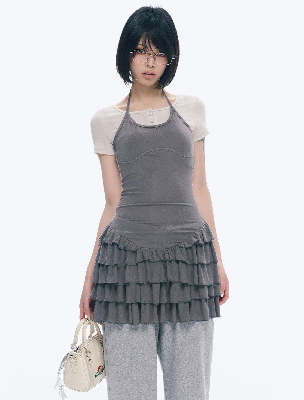 Ruffle Short Sleeve Dress NEC0152