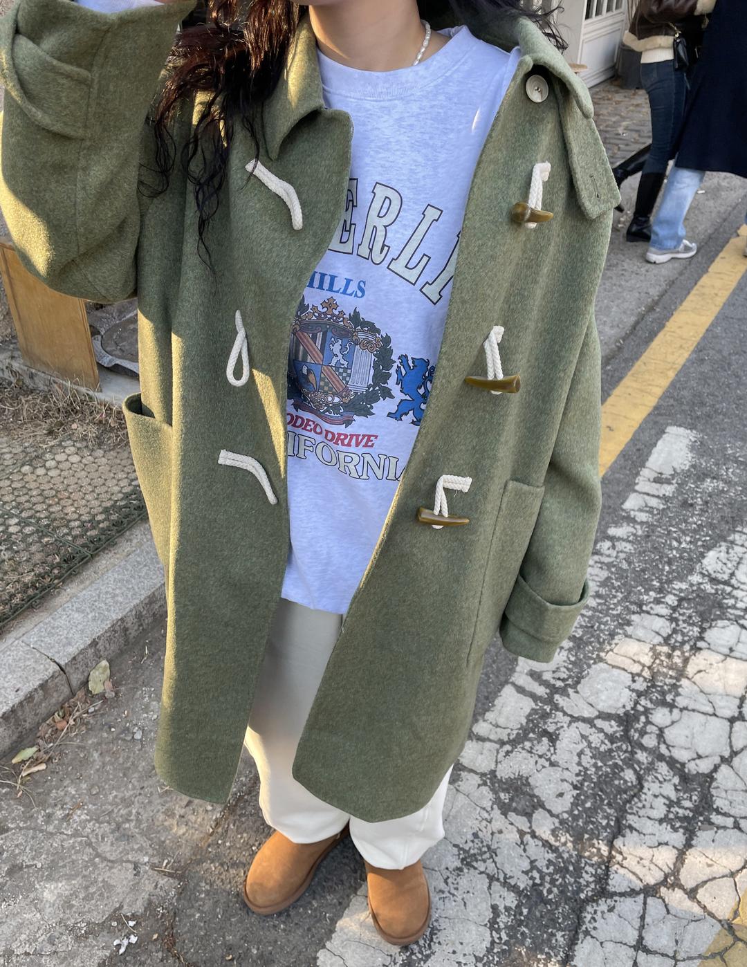 handmade duffle toggle coat [green]