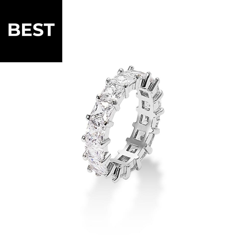 [갓 더 비트 카리나 착용] 스퀘어 프롱세팅 반지 (실버)