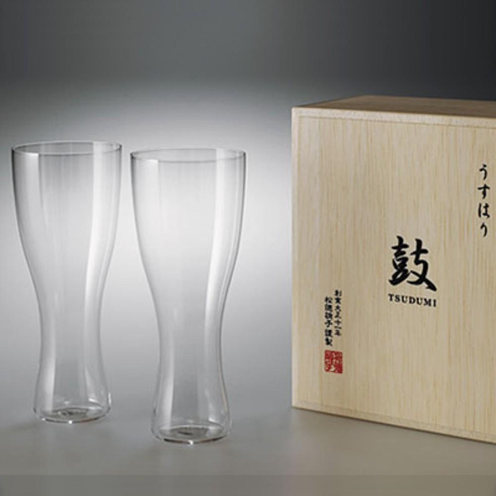 우스하리 usuhari 쇼토쿠 맥주잔 글라스 355ml 2개 세트