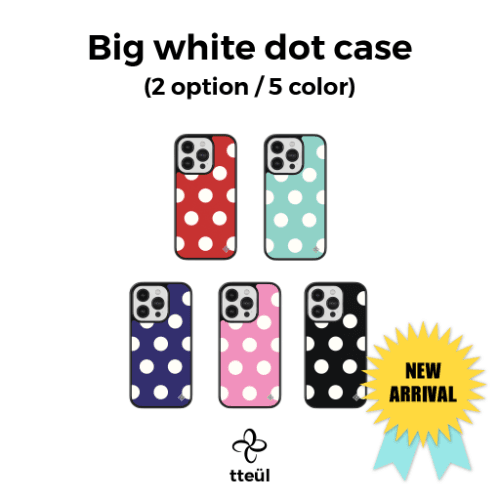[글라스 범퍼] 빅 화이트 도트 케이스  (2 option / 5 color)