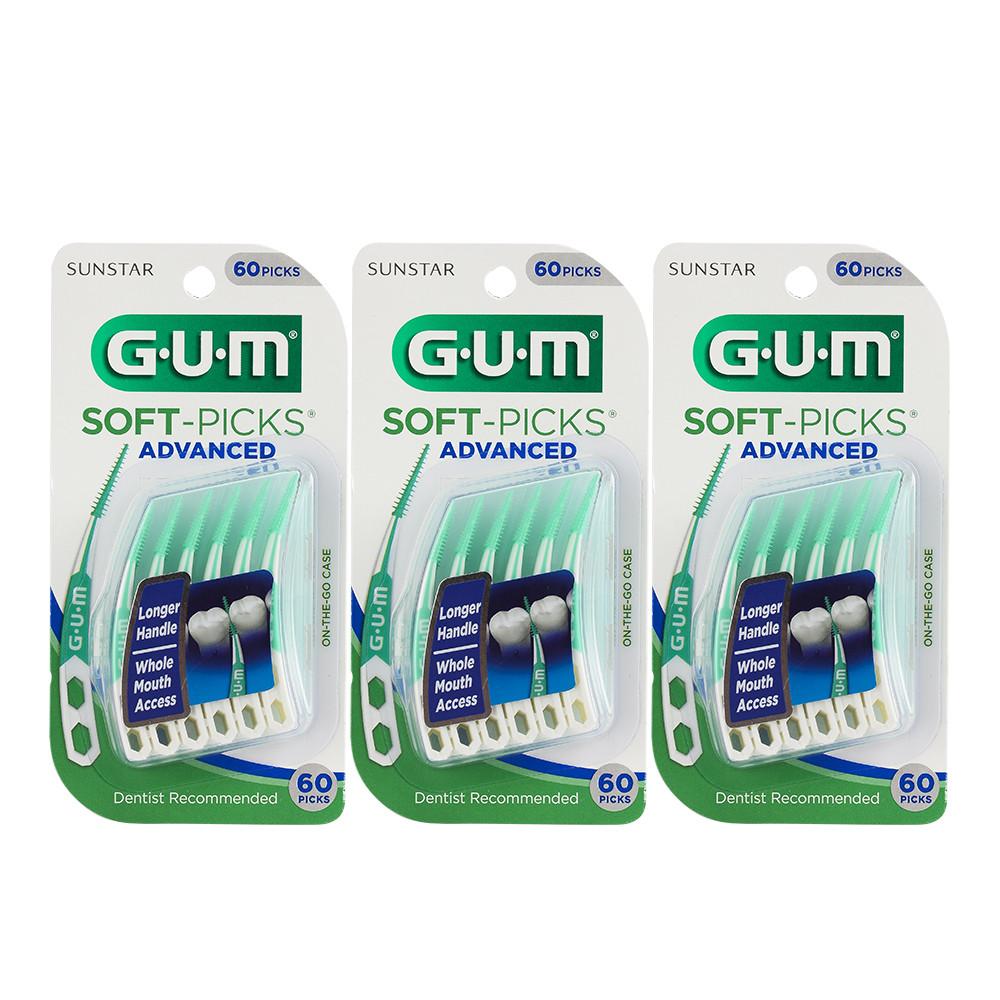 GUM 검 치과 부드러운 일회용 치간칫솔 코스트코 어드밴스드 소프트픽(60p)  3개