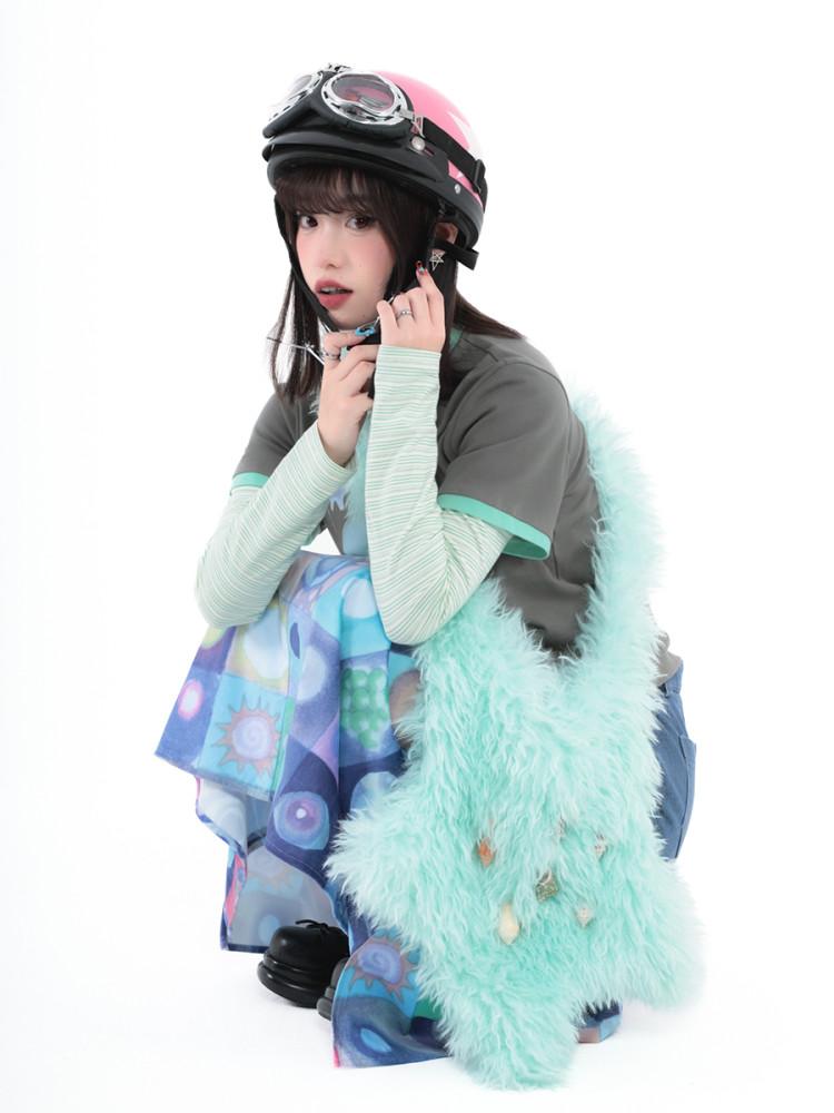 라데리브 y2k 털가방 크로스백