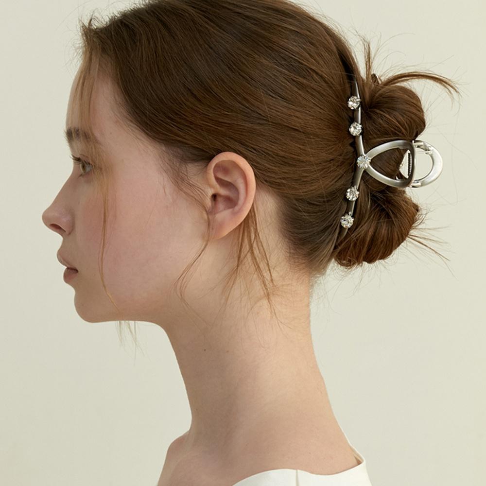 crystal metal claw - silver