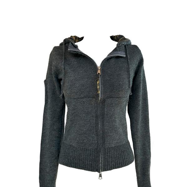 Cope checekred knit hoody