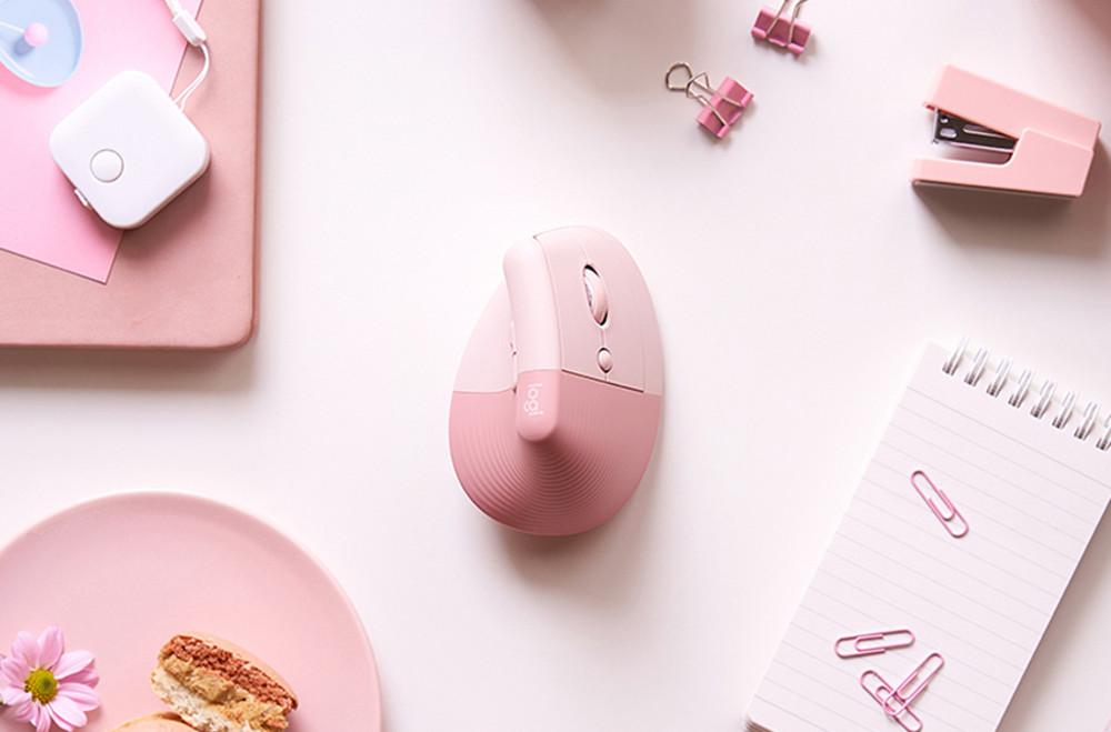 로지텍코리아 리프트 버티컬 무선 마우스 페일그레이 로즈핑크 그래파이트