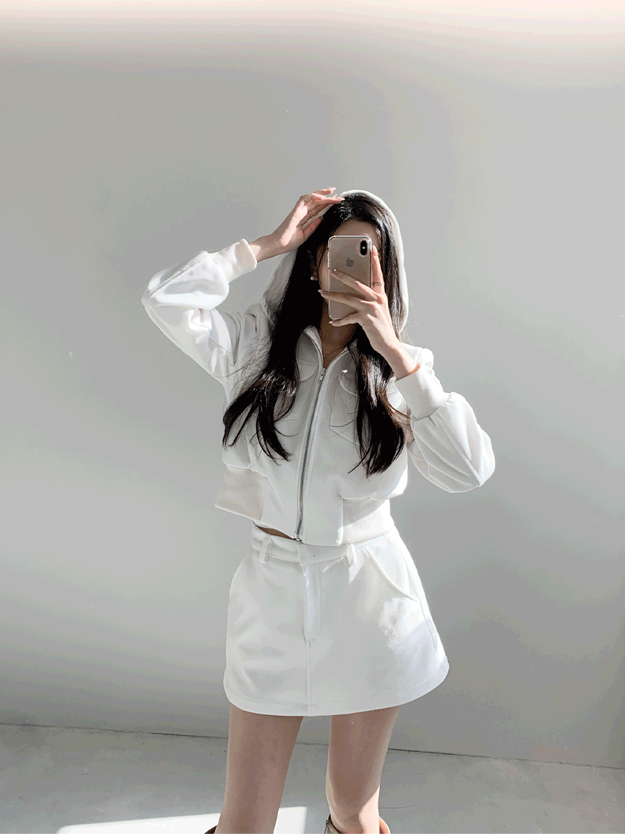 벨벳 누빔 후드 자켓