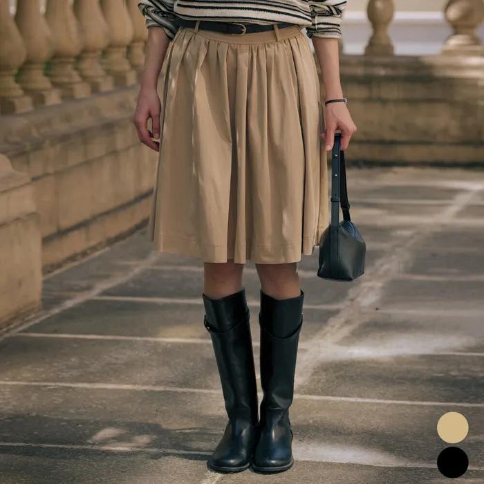 [알로하 Pick]Belt set pintuck skirt TIFA02SK01_2color