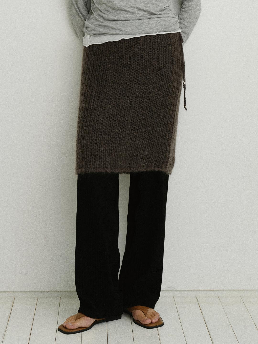 Mohair wool knit skirt_3colors