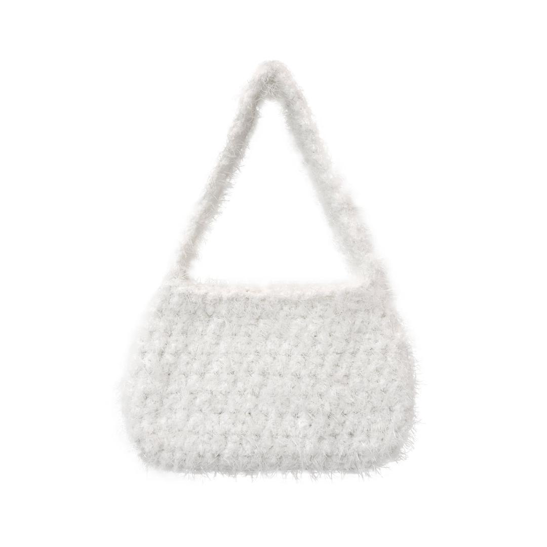 fluffy shoulder bag (white)