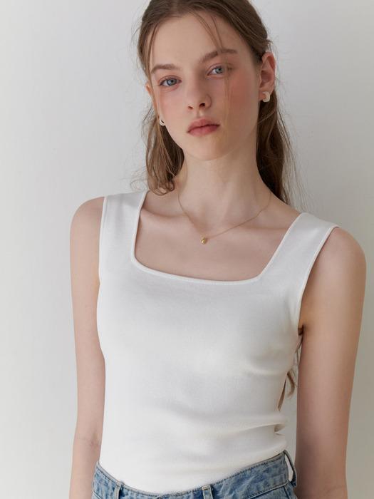 Square knit sleeveless (ivory)