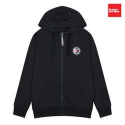 [인터크루] 공용 와펜포인트 이중지 후드집업_블랙_ITT1DH33ABK_