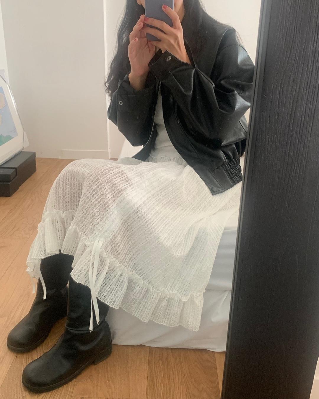 레이스 리본 스커트 (2color) (3/18까지 5%할인)