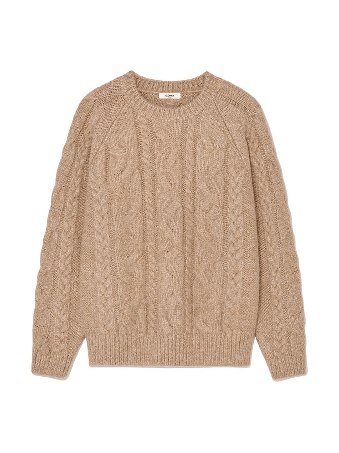 G CABLE PULLOVER (BROWN)