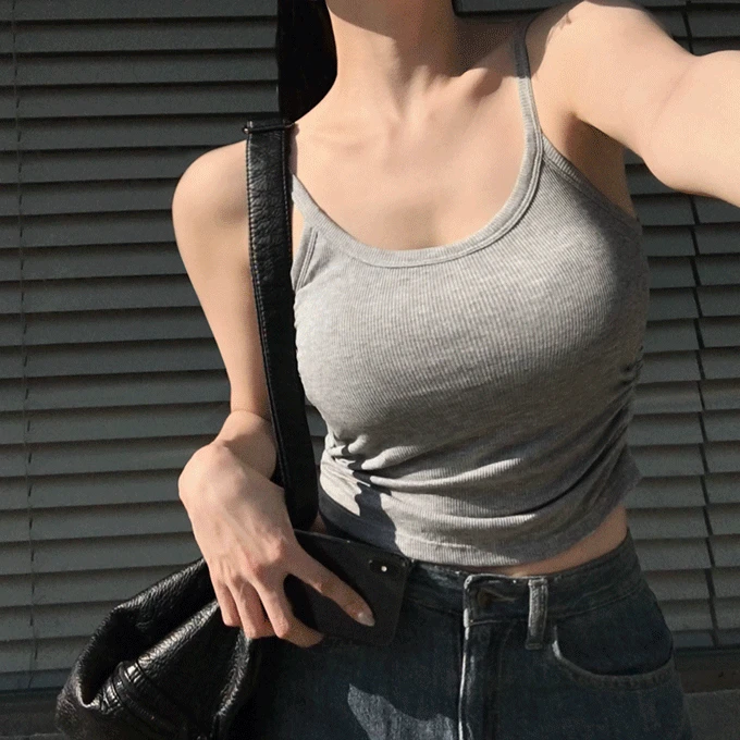 [단독진행] 엘므 캡내장 셔링 나시 -3 color