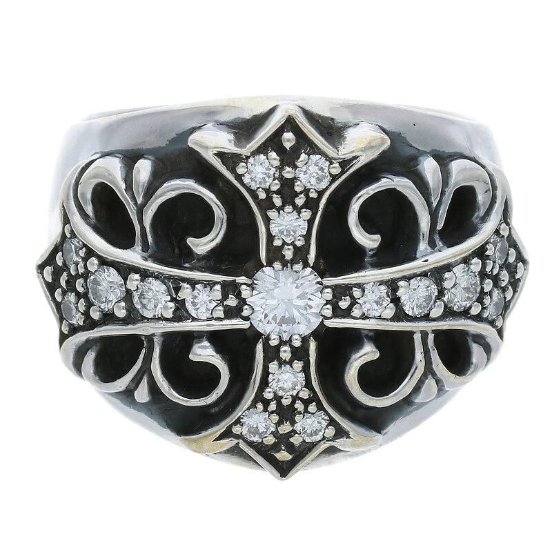Chrome Hearts Size: 23.5 KEEPER P/DMND/Keeper PAVE Diamond/Silver Ring