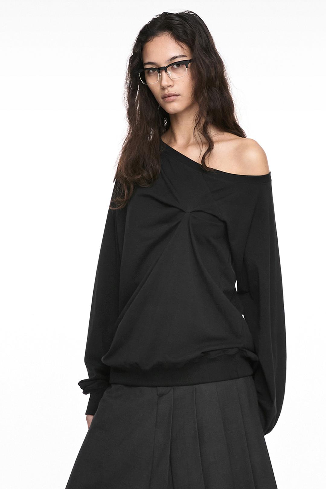 PINCHED LONG SLEEVE BLACK