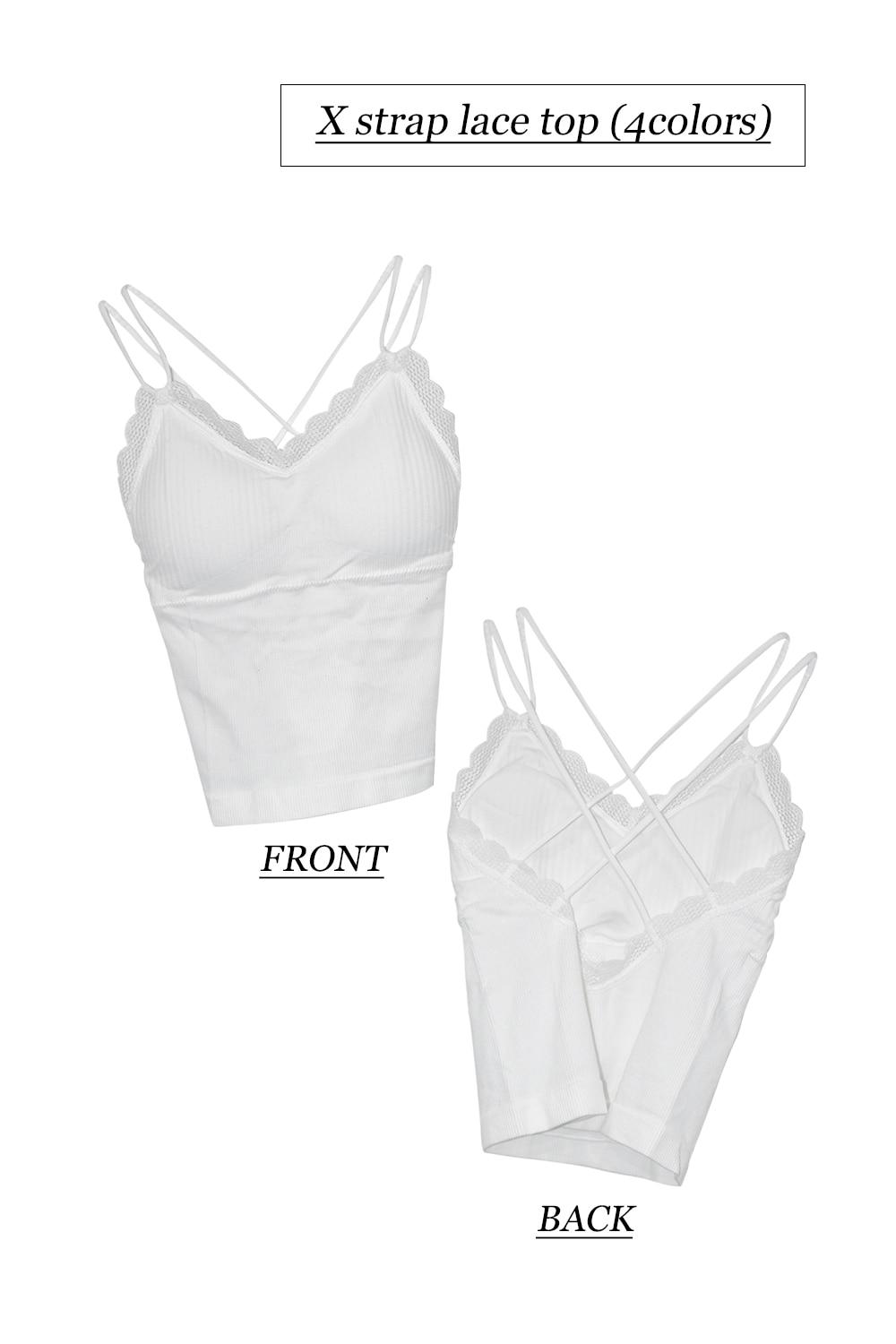 X strap lace top (4colors)