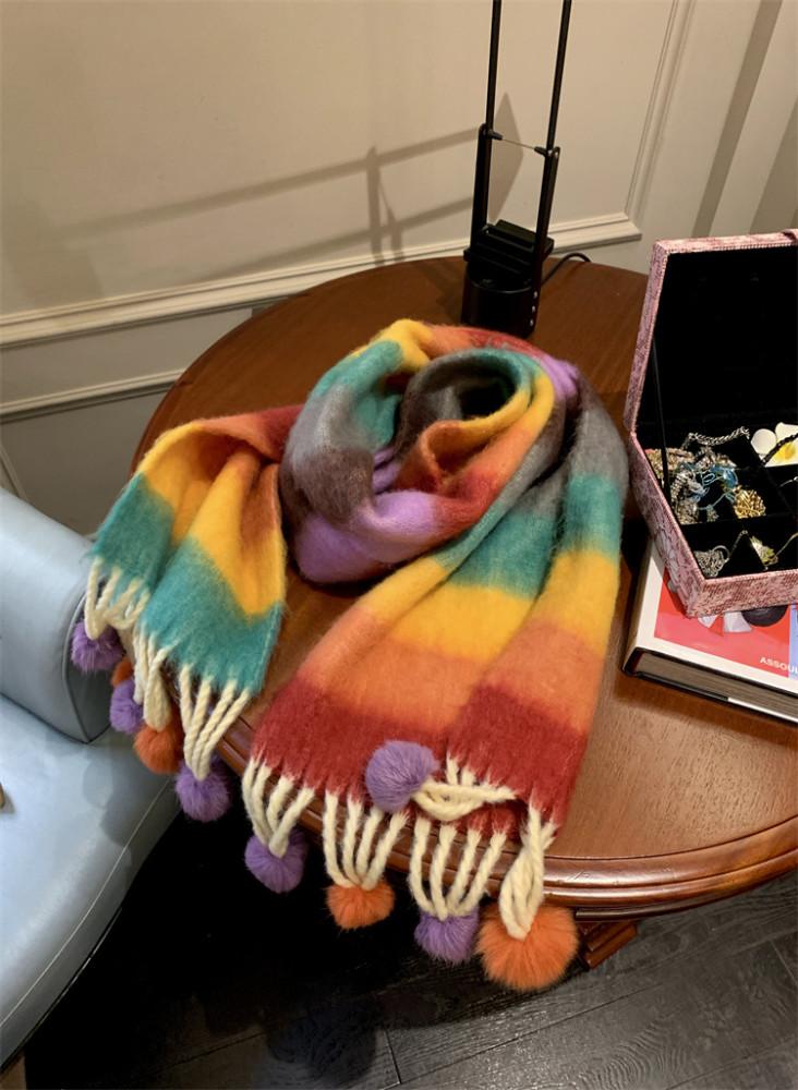 레인보우 소프트 목도리 머플러