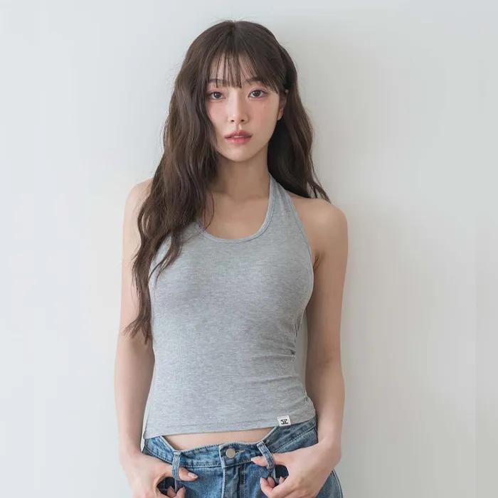 풀샷 소프트골지 홀터 나시(캡고정)_8colors