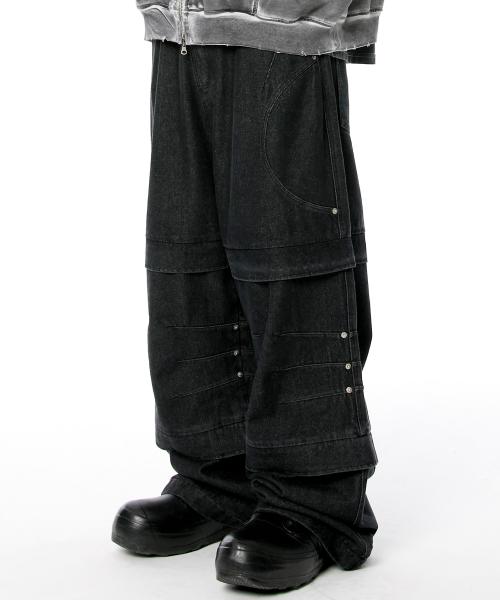 Double Layered Wide Denim Pants (TP0059)