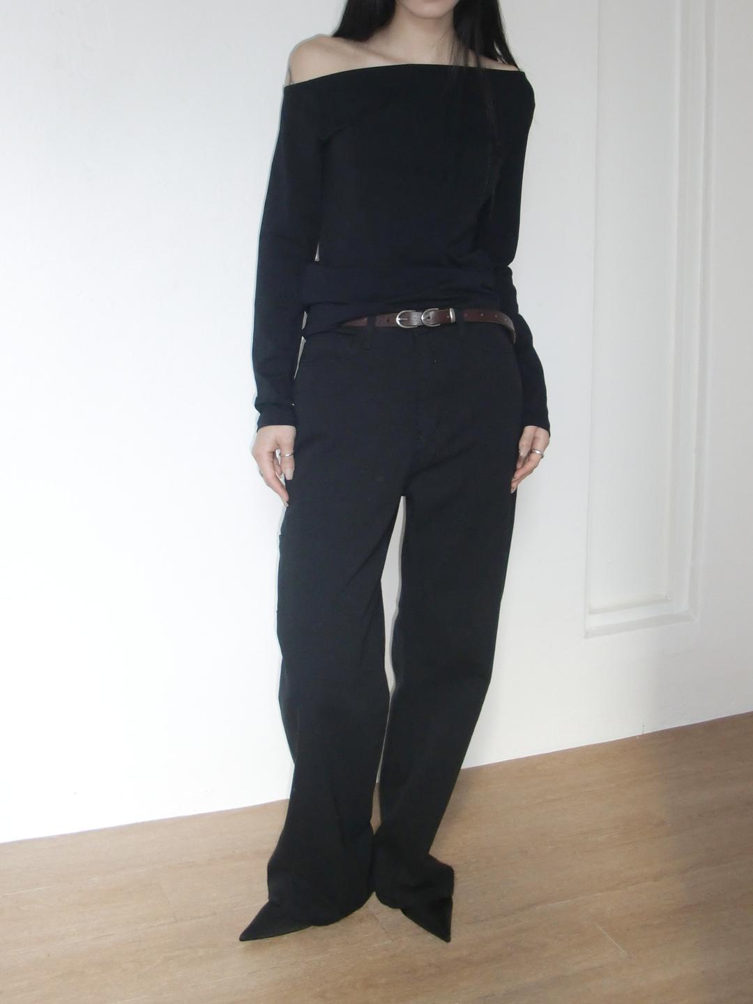 LOOSE COTTON TROUSERS_BLACK