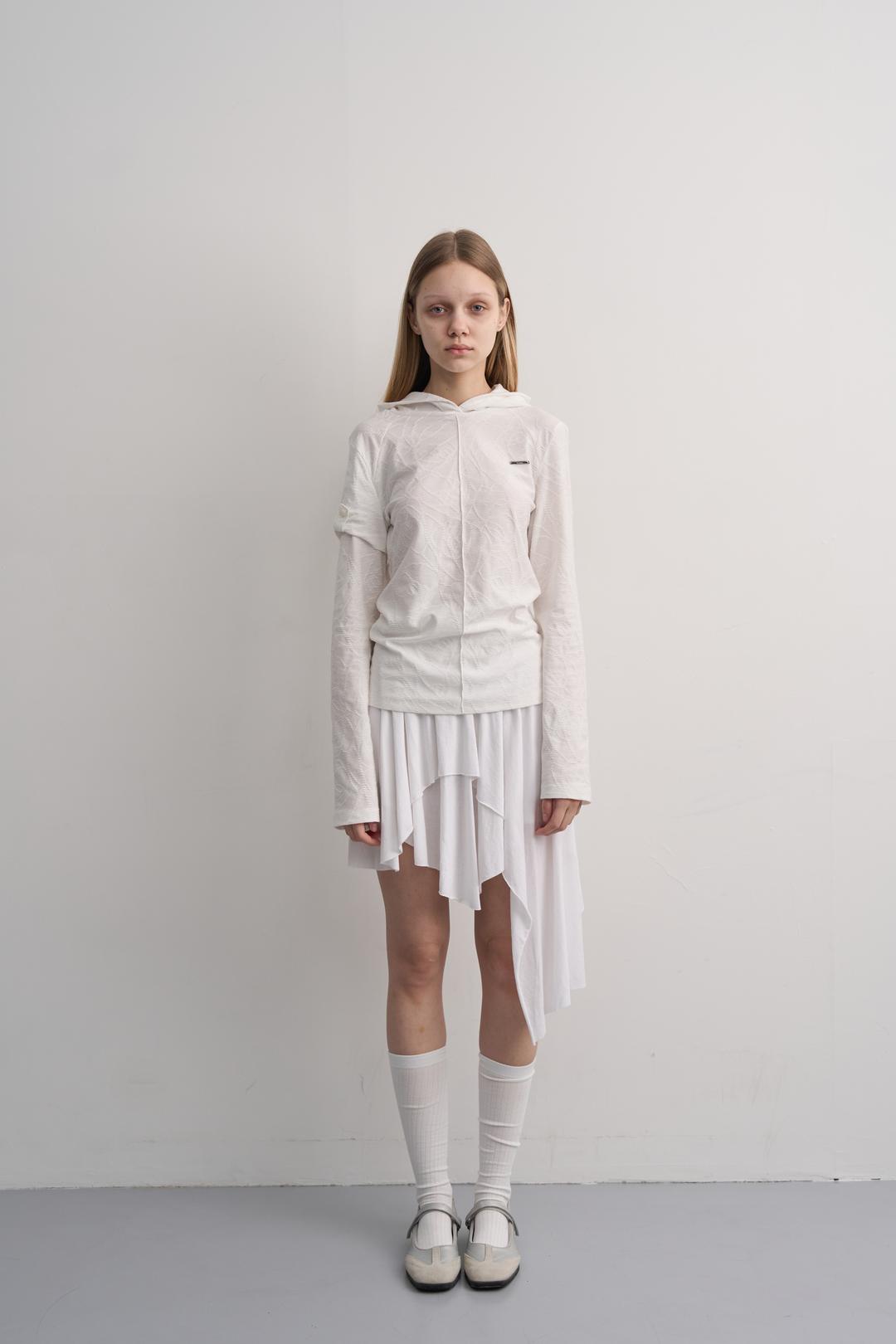 EAZY LAYERED CUT SKIRT-WHITE