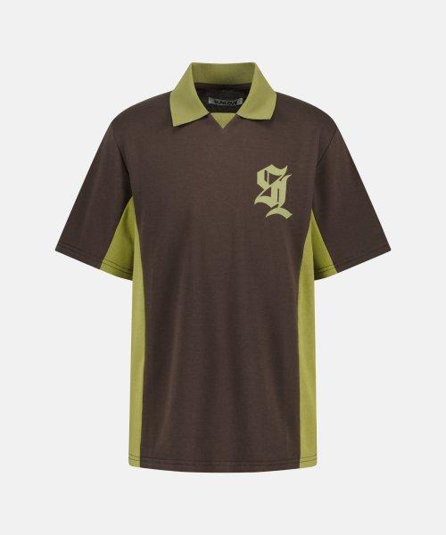 Side Panel Golf Jersey Brown