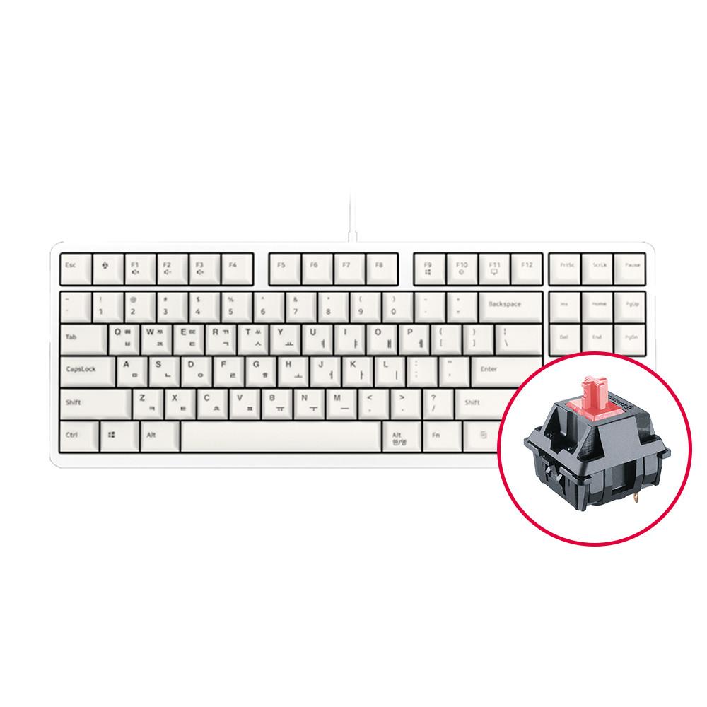 체리키보드 G80-3000S TKL 무보강 체리축 텐키리스 게이밍 기계식 키보드 화이트 저소음적축