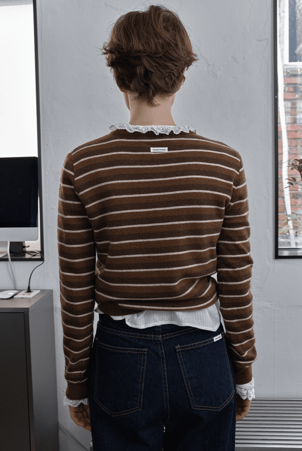 curly sue wool knit - brown