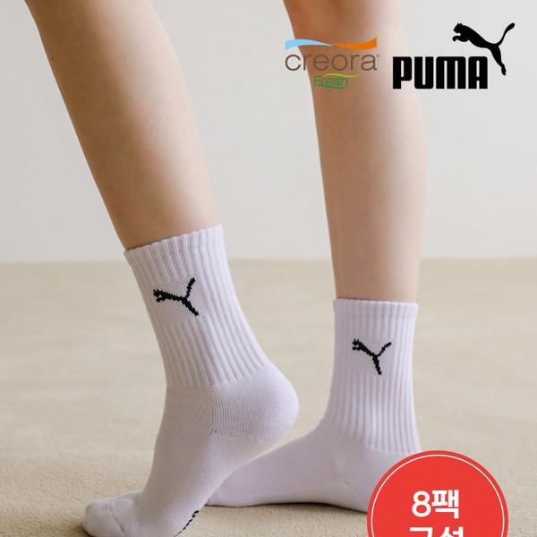 PUMA 크레오라 쿠션 장목 양말 4+4팩(PACK)