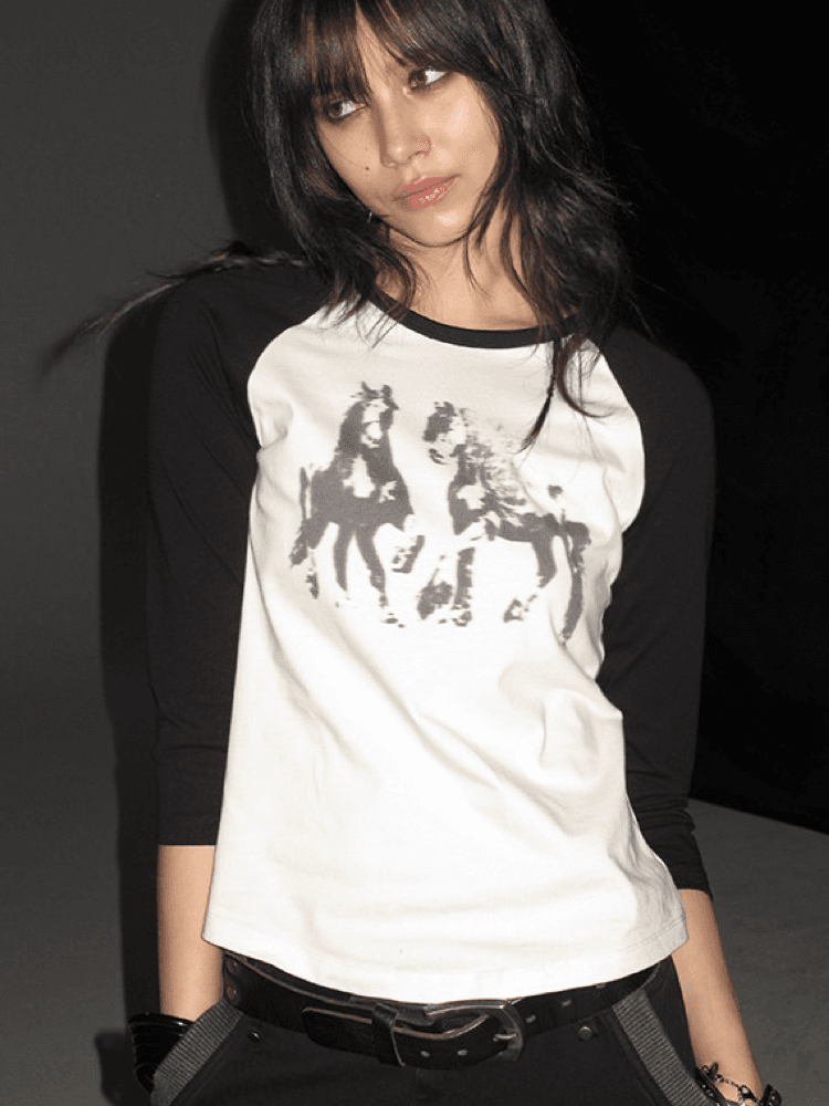 wearAndtear Pony Raglan Slim Fit Long Sleeve