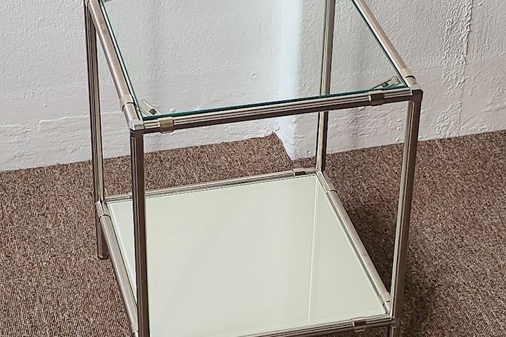 모듈협탁 모듈 가구 2단 선반 (조절발 증정) 유리 미니 침대 협탁 사이드테이블 수납장