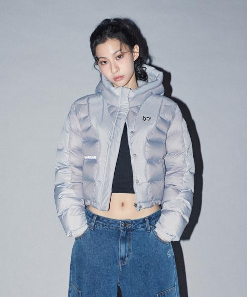 [UMB X LEEY] 로고 덕 숏다운 자켓 그레이(UP422CDJN0)