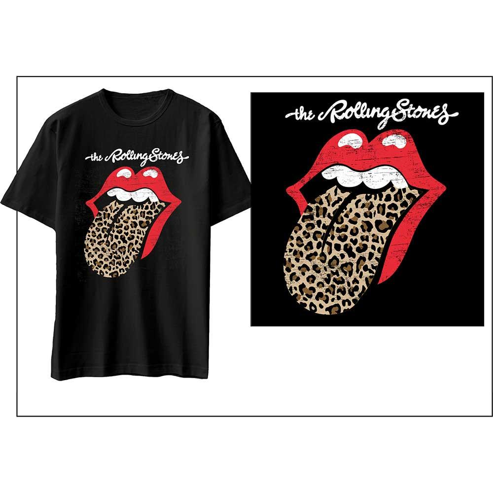 [L 국내배송] 공식 THE ROLLING STONES 더 롤링 스톤즈 Leopard Print Tongue 반팔 티셔츠