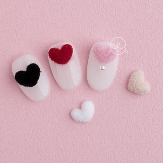 데코98 벨벳 하트 네일파츠 (8개입) 겨울네일