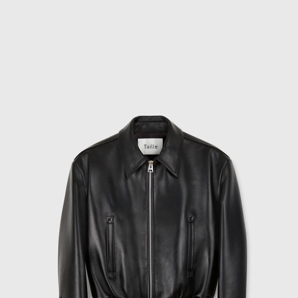 NAPPA LEATHER BOMBER JACKET BLACK