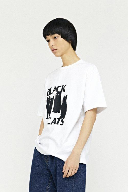 BLACK CAT SHORT SLEEVE [WHITE]