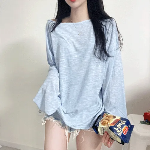 당일출고/컬러추가/2만장돌파! [1+1할인!] 하늘 슬라브 티(보트넥/오프숄더, 6color)