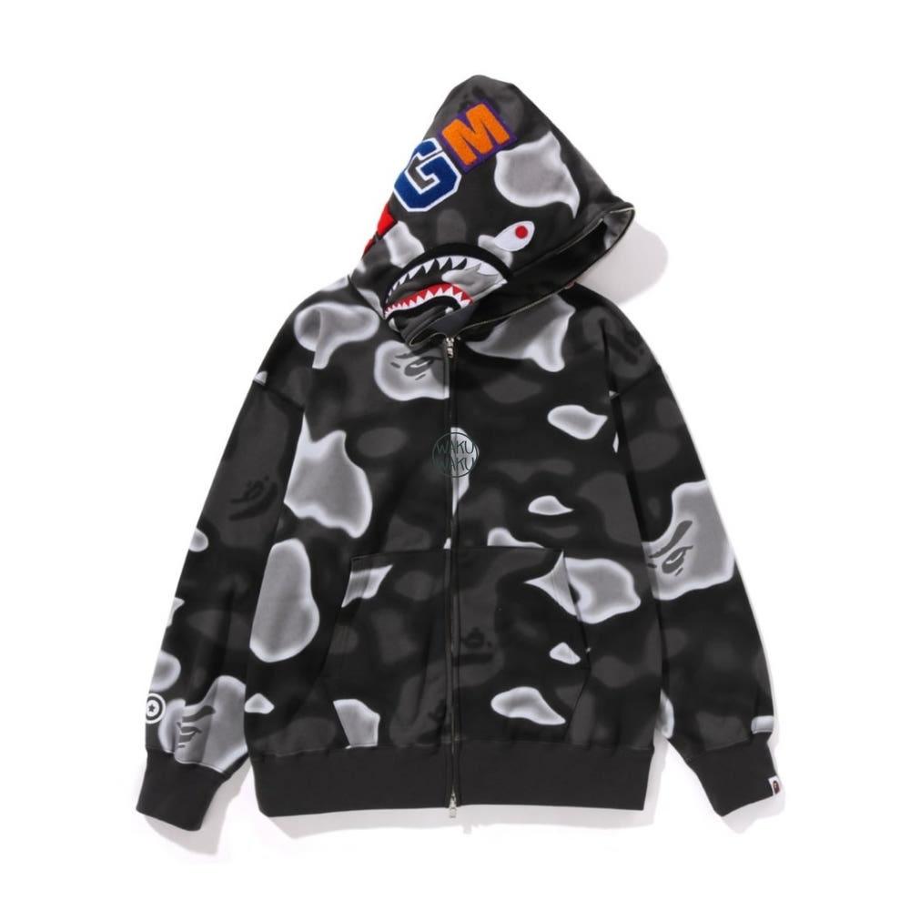 베이프 리퀴드 카모 샤크 릴렉스드 핏 후드 집업 4컬러 LIQUID CAMO SHARK RELAXED FIT FULL ZIP HOODIE