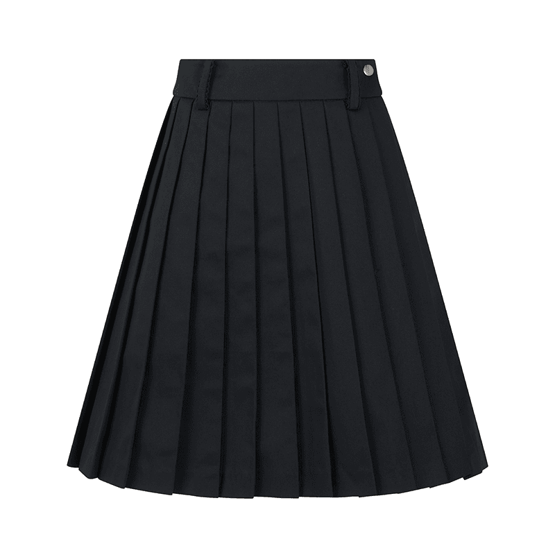 [LOSESLEEPOVER] [BEST] PLEATED MIDI BUTTON LAYERED SKIRT