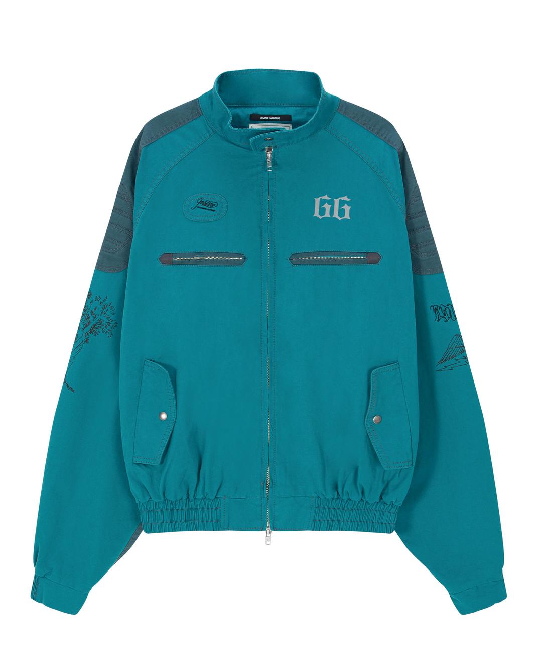 INSANE PADDED SHOULDER HARRINGTON JACKET_TEAL