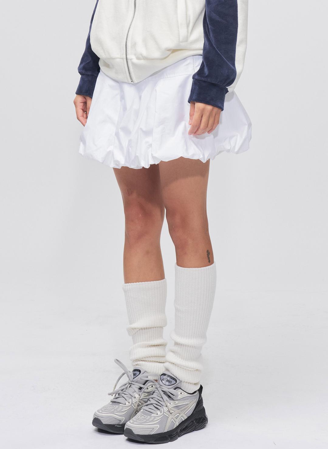 벌룬 미니 스커트 화이트