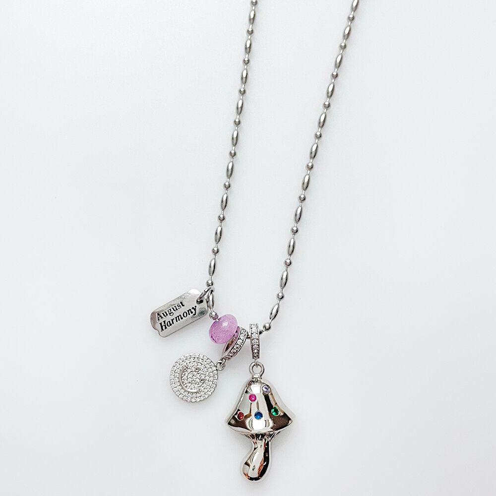 Howdy Mushroom Necklace (Silver)