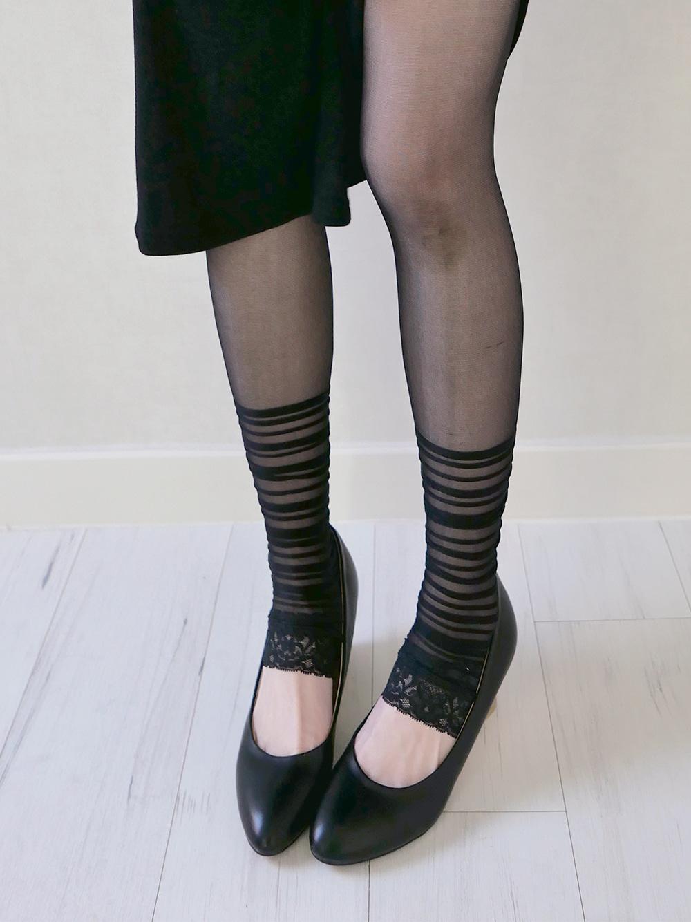 당일발송) shirring lace stocking
