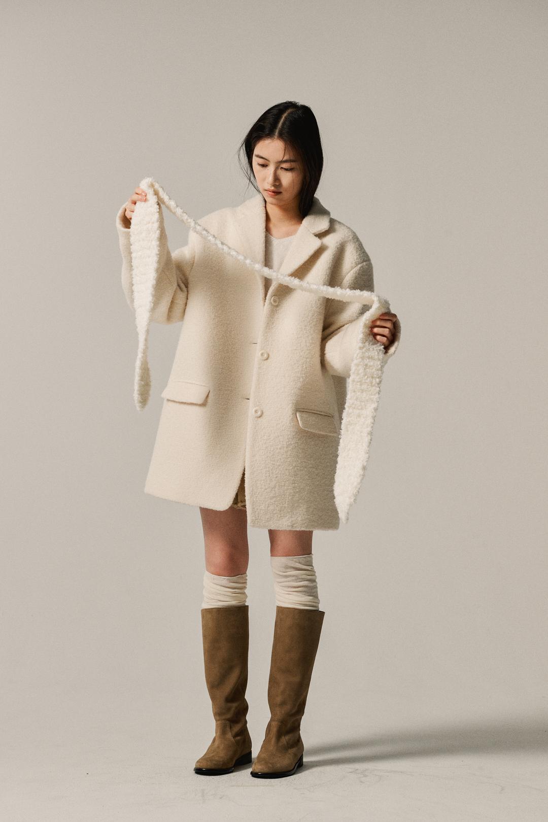[Exclusive] Teddy boucle coat (Ivory)