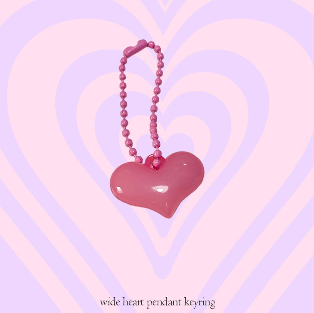 비즈키링 ver58 wide heart pendant keyring 11colors 와이드 하트 펜던트 키링 [렛채스튜디오]