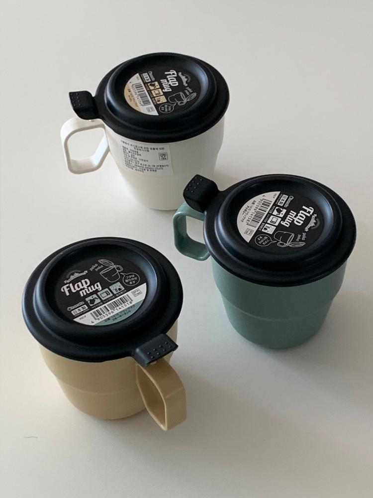 [사물아카이브] 원터치 뚜껑 커버 머그 컵 (간식 유아 어린이 머그 캠핑 피크닉 간식)