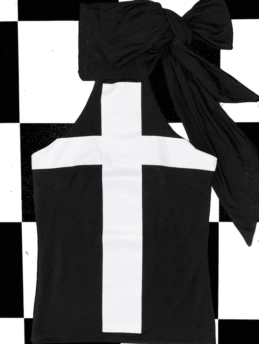 CROSS HALTER IN BLACK