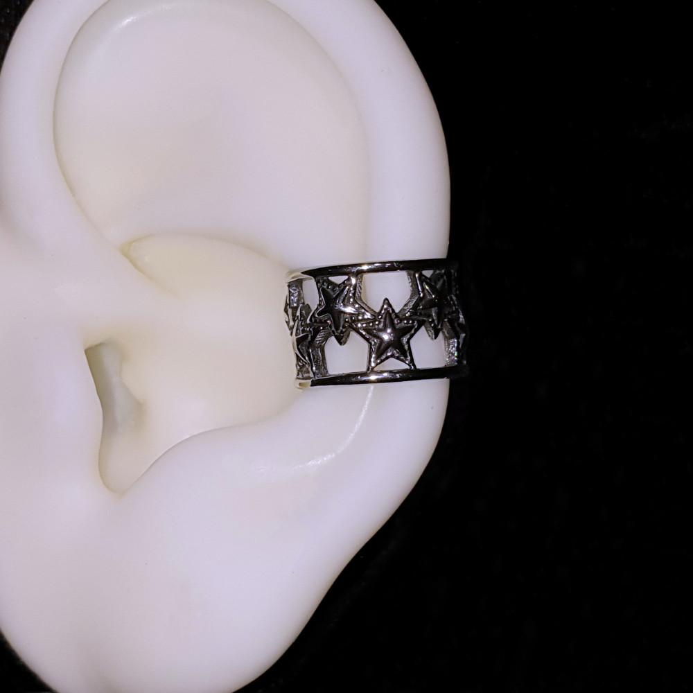 써지컬스틸 y2k 볼드 별 이어커프